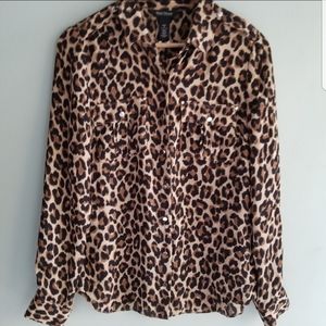 Silk animal print blouse